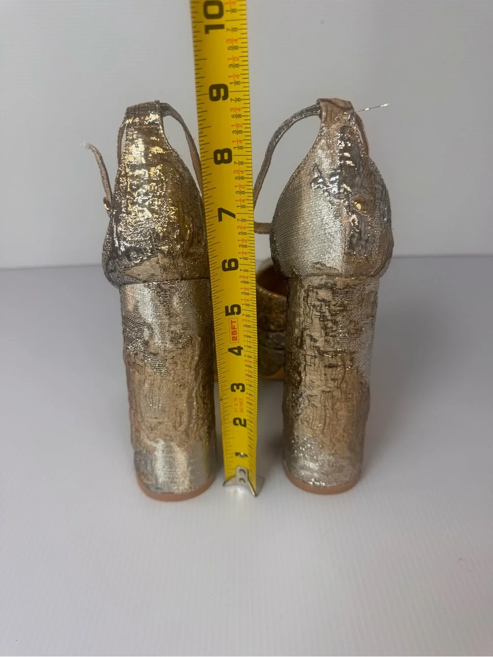 AZALEA WANG Zipphora Gold Multi Platform Heels – NIB – Sizes 7 & 8 Available